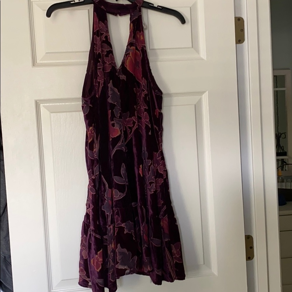 Dark purple/ maroon velvet cut out dress